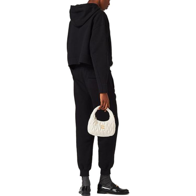 Shop (Women) MIU MIU FW23  Black Solid Zip-Up Hoodie Jacket. MJL954-13FV-F0002-S-232