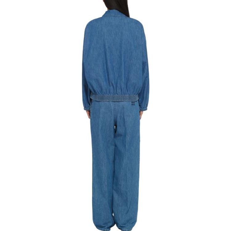 Shop (W) MIU MIU FW23 ブルーデニムジャケット ロゴ刺繍入り. GWB183-1294-F0013-S-232