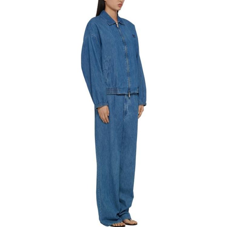 Purchase (W) MIU MIU FW23 ブルーデニムジャケット ロゴ刺繍入り. GWB183-1294-F0013-S-232