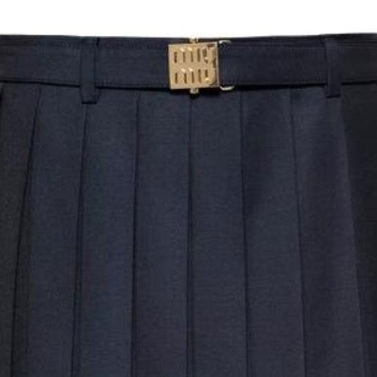 (Women) MIU MIU FW23  Blue Pleated Mid-Rise Mini Skirt Casual Style. MG2032-11AD-F0008-S-232 圖 6