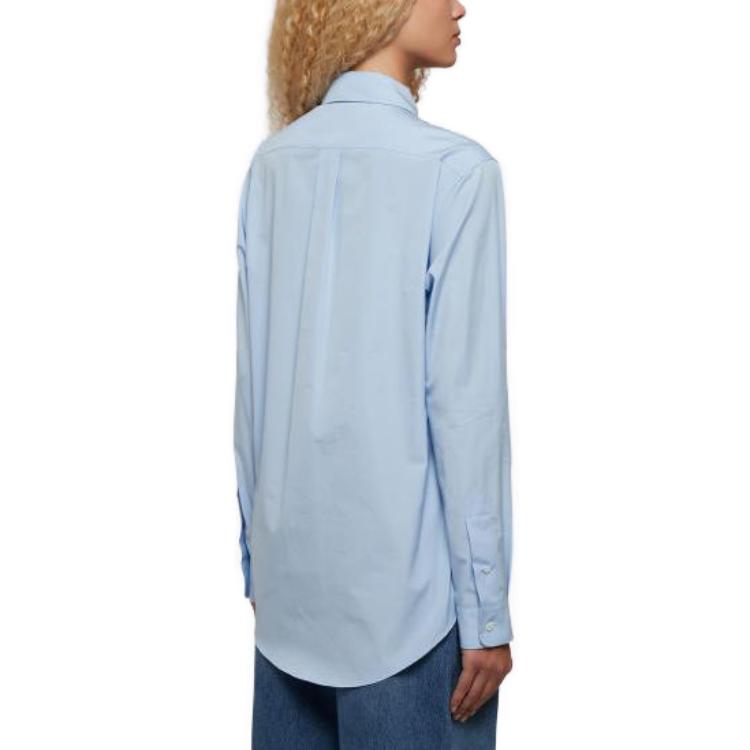 Purchase (W) MIU MIU FW23 Baju Biru Kolar Tajam Lengan Panjang. MK1792-10RG-F0012