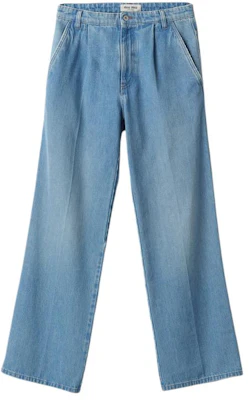 (W) MIU MIU FW23 Jeans Denim Biru Lurus dengan Resleting dan Kantong Samping. GWP473-131k-F0013-S-232 Buy (W) MIU MIU FW23 Jeans Denim Biru Lurus dengan Resleting dan Kantong Samping. GWP473-131k-F0013-S-232