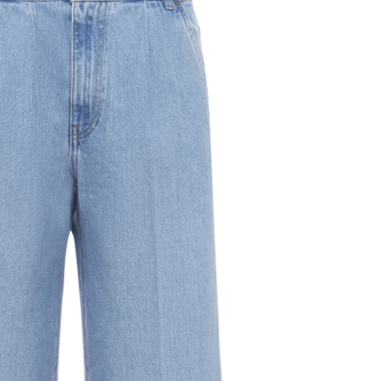 Purchase (W) MIU MIU FW23 Jeans Denim Biru Lurus dengan Resleting dan Kantong Samping. GWP473-131k-F0013-S-232