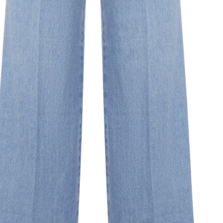 Sizing (W) MIU MIU FW23 Jeans Denim Biru Lurus dengan Resleting dan Kantong Samping. GWP473-131k-F0013-S-232