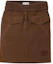 Buy (Women) MIU MIU FW23 Cocoa Brown Embroidered Logo Casual Straight Skirt. MG2105-13SI-F0324-S-232
