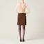 Lookbook (Women) MIU MIU FW23 Cocoa Brown Embroidered Logo Casual Straight Skirt. MG2105-13SI-F0324-S-232