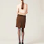 Shop (Women) MIU MIU FW23 Cocoa Brown Embroidered Logo Casual Straight Skirt. MG2105-13SI-F0324-S-232