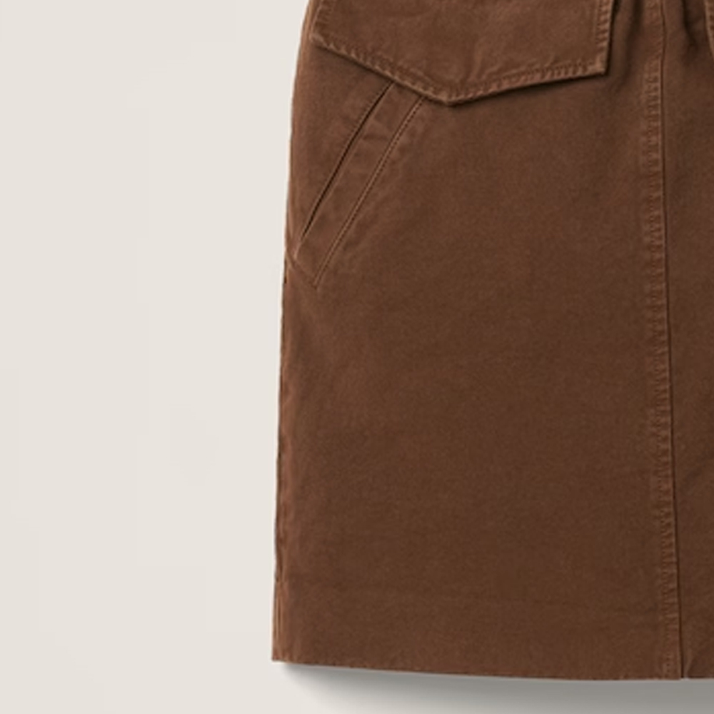 (Women) MIU MIU FW23  Cocoa Brown Embroidered Logo Casual Straight Skirt. MG2105-13SI-F0324-S-232 圖 6