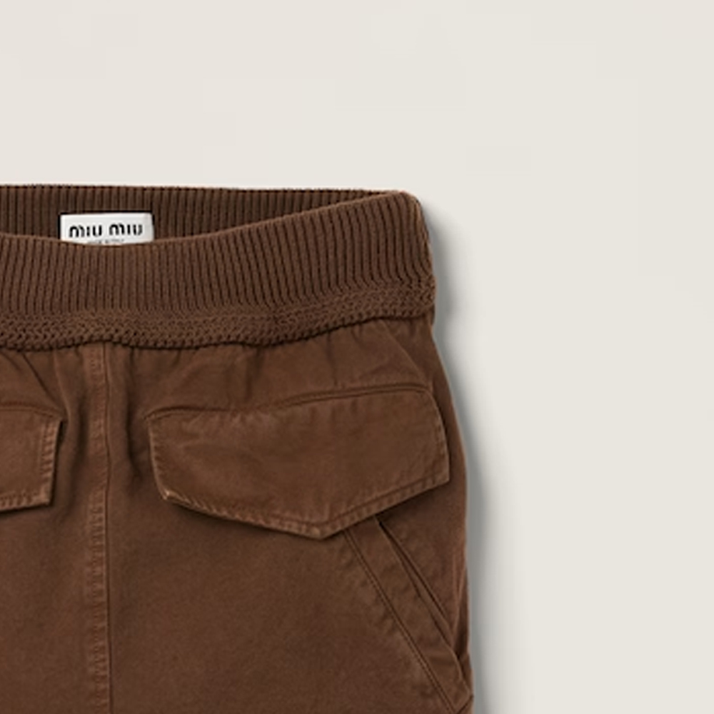 (Women) MIU MIU FW23  Cocoa Brown Embroidered Logo Casual Straight Skirt. MG2105-13SI-F0324-S-232 圖 7