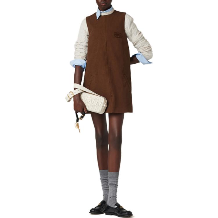 Lookbook (W) MIU MIU FW23 可可棕无袖短连衣裙 MF5146-13SI-F0324-S-232