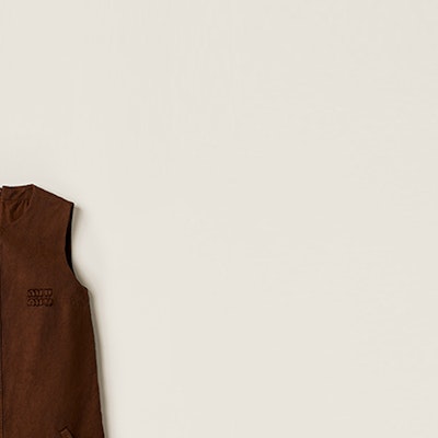 (W) MIU MIU FW23 可可棕无袖短连衣裙 MF5146-13SI-F0324-S-232 Details for (W) MIU MIU FW23 可可棕无袖短连衣裙 MF5146-13SI-F0324-S-232