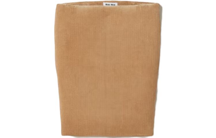 (Women) MIU MIU FW23  Corduroy Mini Skirt with Side Zipper. MG2097-13OR-F0040-S-232