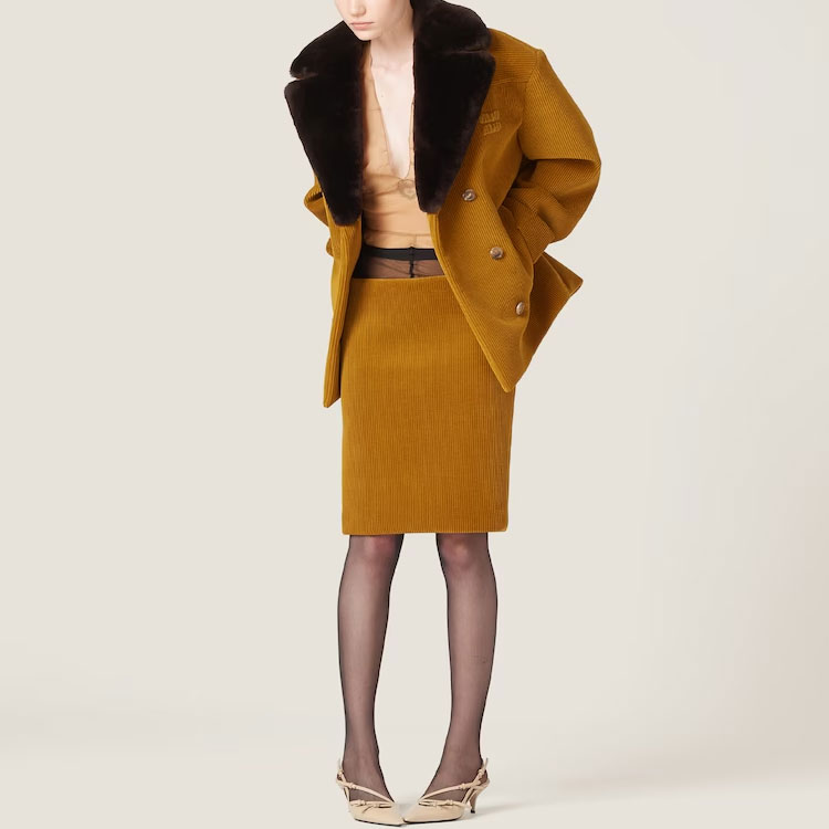 (Women) MIU MIU FW23  Corduroy Mini Skirt with Side Zipper. MG2097-13OR-F0040-S-232 圖 11