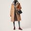Lookbook (Women) MIU MIU FW23 Double-Breasted Long Coat in Camel Brown. MS1982-13OM-F0040-S-232