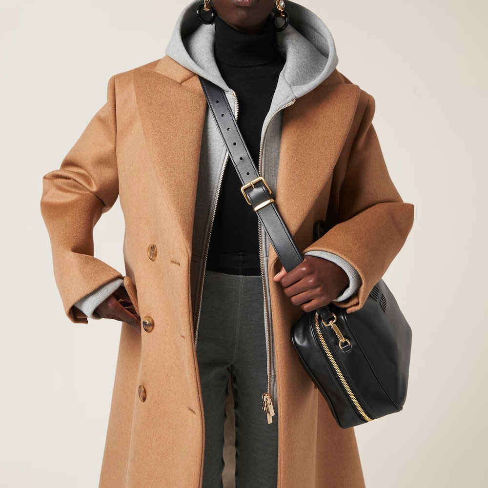 Purchase (Women) MIU MIU FW23  Double-Breasted Long Coat in Camel Brown. MS1982-13OM-F0040-S-232