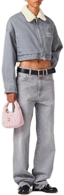 (Women) MIU MIU FW23 Grey Embroidered Logo Long Sleeve Jacket. GWB185-13LF-F0031-S-232 Purchase (Women) MIU MIU FW23 Grey Embroidered Logo Long Sleeve Jacket. GWB185-13LF-F0031-S-232