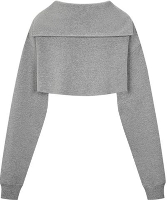 (W) MIU MIU FW23 灰色连帽衫 纯色刺绣Logo. MJL869-102J-F0031 Lookbook (W) MIU MIU FW23 灰色连帽衫 纯色刺绣Logo. MJL869-102J-F0031