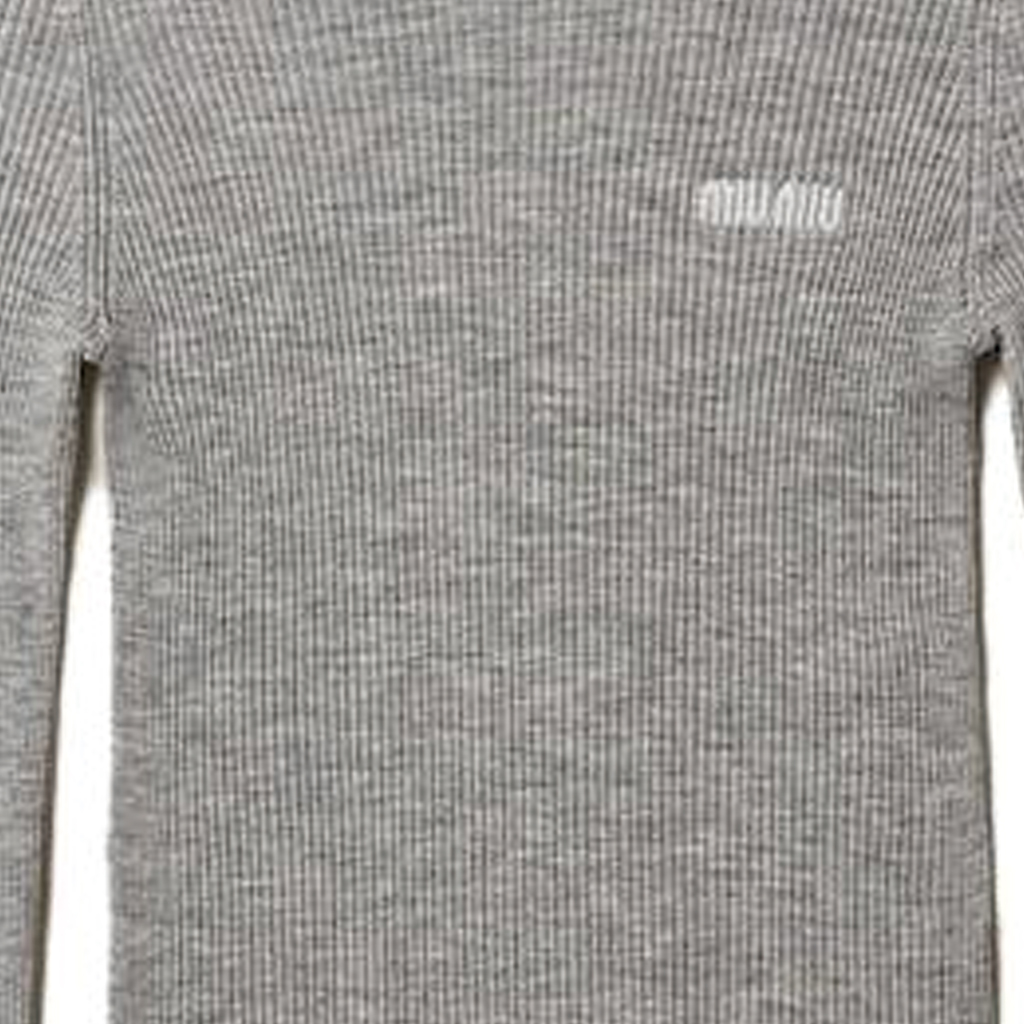 Sizing (W) MIU MIU FW23 灰色标志印花修身羊绒长袖毛衣 MML821-13KV-F0031-S-232