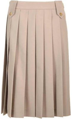 (W) MIU MIU FW23 Skirt Khaki Lipat Panjang Pertengahan dengan Logo. MG2136-108N-F0065 Buy (W) MIU MIU FW23 Skirt Khaki Lipat Panjang Pertengahan dengan Logo. MG2136-108N-F0065
