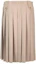 Lookbook (W) MIU MIU FW23 Skirt Khaki Lipat Panjang Pertengahan dengan Logo. MG2136-108N-F0065