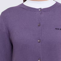 Details for (W) MIU MIU FW23 字母刺繡針織長袖開襟毛衣 MMF787-13S1-F0203