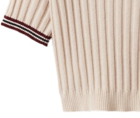 (W) MIU MIU FW23 Baju Polo Lengan Pendek Logo Cetak dalam Beige Terang. MML878-138Q-F0018-S-OOO Details for (W) MIU MIU FW23 Baju Polo Lengan Pendek Logo Cetak dalam Beige Terang. MML878-138Q-F0018-S-OOO