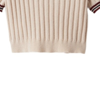 (W) MIU MIU FW23 Baju Polo Lengan Pendek Logo Cetak dalam Beige Terang. MML878-138Q-F0018-S-OOO Cheap (W) MIU MIU FW23 Baju Polo Lengan Pendek Logo Cetak dalam Beige Terang. MML878-138Q-F0018-S-OOO