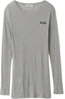 (Women) MIU MIU FW23 Logo Crewneck Slim Fit Long Sleeve Dress MJA842-133O-F0031-S-231 (Women) MIU MIU FW23 Logo Crewneck Slim Fit Long Sleeve Dress MJA842-133O-F0031-S-231