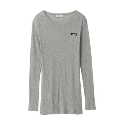 (Women) MIU MIU FW23 Logo Crewneck Slim Fit Long Sleeve Dress MJA842-133O-F0031-S-231