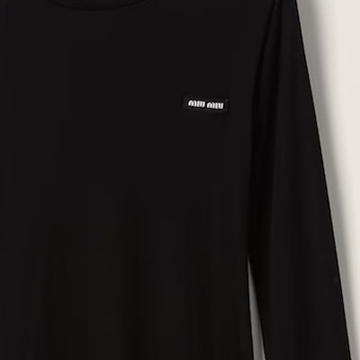 (Women) MIU MIU FW23 Logo Crewneck Slim Fit Long Sleeve Dress MJA842-133O-F0031-S-231 3