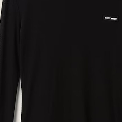 (Women) MIU MIU FW23 Logo Crewneck Slim Fit Long Sleeve Dress MJA842-133O-F0031-S-231 4