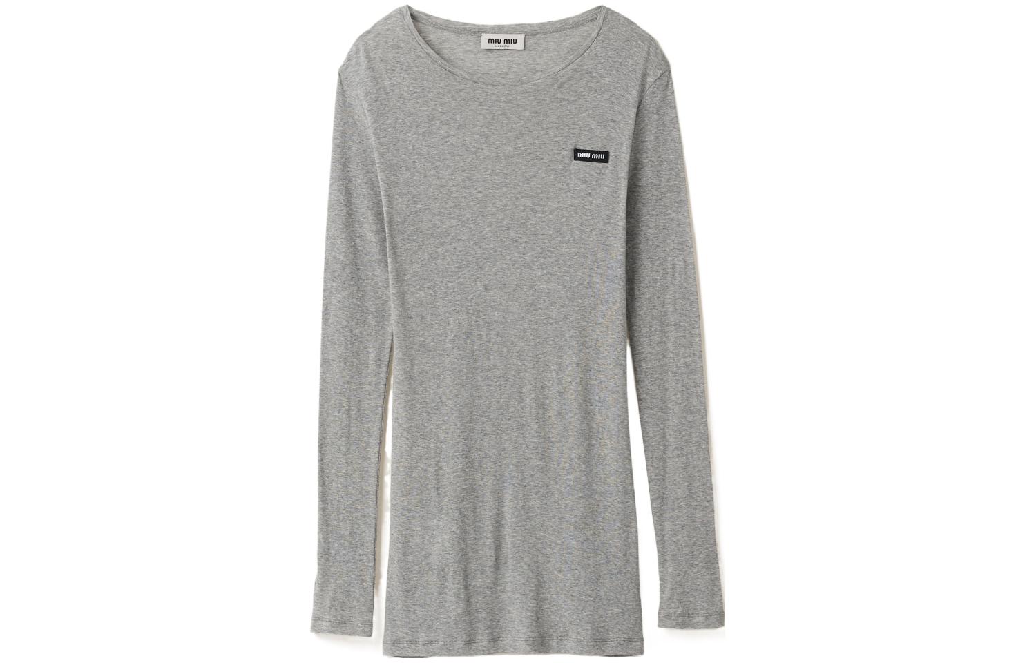 Order (Women) MIU MIU FW23  Logo Crewneck Slim Fit Long Sleeve Dress MJA842-133O-F0031-S-231