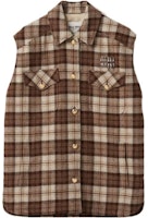 (Women) MIU MIU FW23 Multi-Color Plaid Logo Embroidered Buttoned Vest ML1022-139S-F0324-S-OOO (Women) MIU MIU FW23 Multi-Color Plaid Logo Embroidered Buttoned Vest ML1022-139S-F0324-S-OOO