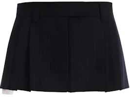 (Women) MIU MIU FW23 Navy Blue Striped Casual Mini Skirt. MG2071-13SH-F0008 (Women) MIU MIU FW23 Navy Blue Striped Casual Mini Skirt. MG2071-13SH-F0008