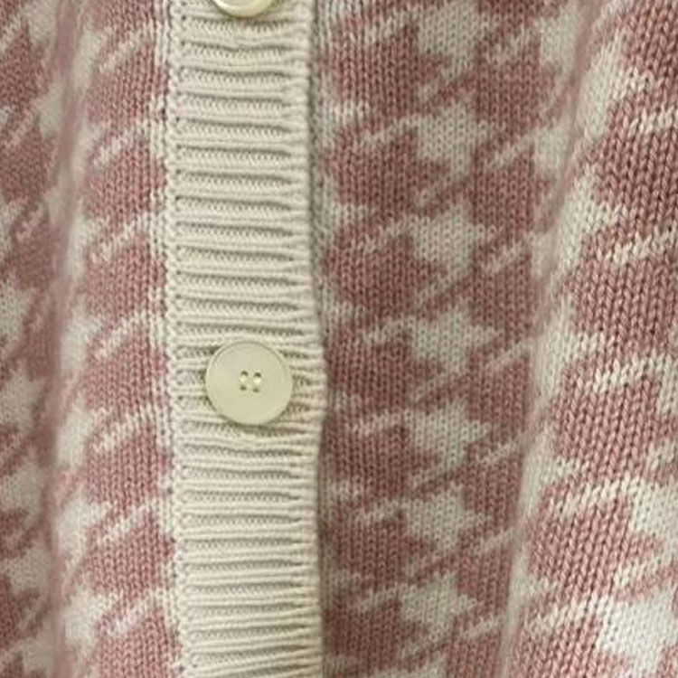 Details for (W) MIU MIU 秋冬23粉色千鸟格针织圆领毛衣. MMF651-11UX-F0E1Q