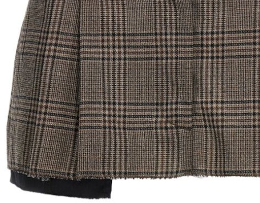 (Women) MIU MIU FW23 Plaid Embroidered Shorts in Dark Brown. MG2071-13JL-F063M-S-232 Details for (Women) MIU MIU FW23 Plaid Embroidered Shorts in Dark Brown. MG2071-13JL-F063M-S-232