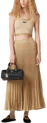(W) MIU MIU FW23 Tank Top Berpailet Kelipan Pendek - Krim MMV155-13Q1-F0061-S-OOO Lookbook (W) MIU MIU FW23 Tank Top Berpailet Kelipan Pendek - Krim MMV155-13Q1-F0061-S-OOO