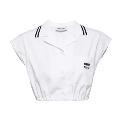 (Women) MIU MIU FW23 Shirt White MT1886-10RG-F0009-S-232