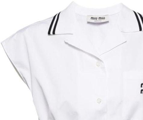 (W) MIU MIU FW23 シャツ ホワイト MT1886-10RG-F0009-S-232 Sizing (W) MIU MIU FW23 シャツ ホワイト MT1886-10RG-F0009-S-232