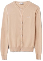(Women) MIU MIU FW23 Single-Breasted Knit Cardigan with Logo. MMF787-13S1-F0627-S-232 (Women) MIU MIU FW23 Single-Breasted Knit Cardigan with Logo. MMF787-13S1-F0627-S-232