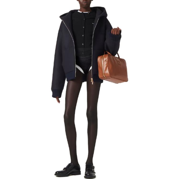 Lookbook (Women) MIU MIU FW23  Solid Color Hooded Jacket Blue ML991-13SC-F0008-S-232