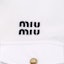 Shop (W) MIU MIU FW23 Baju Pendek Putih Lengan Pendek dengan Cetakan Logo. MK1829-10RG-F0009-S-OOO