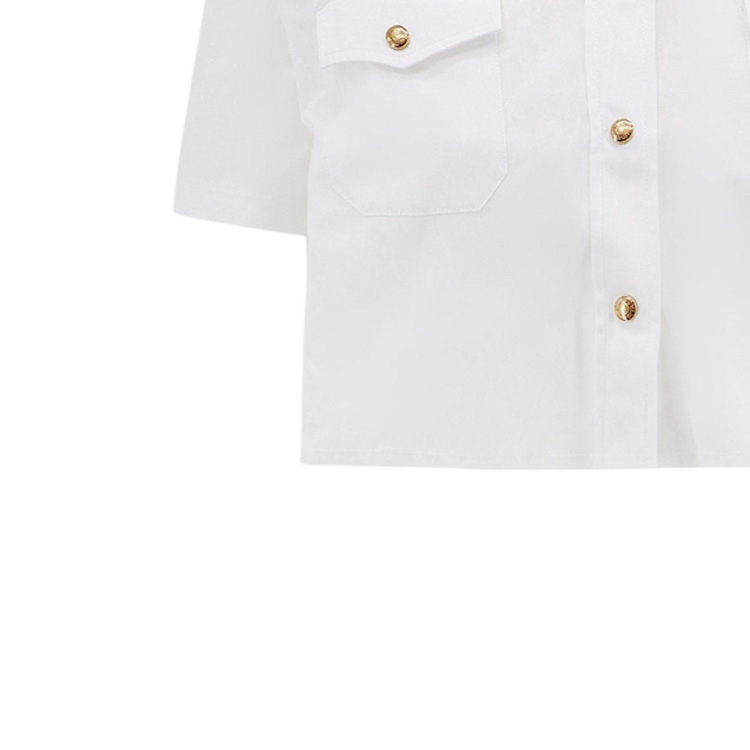 Sizing (W) MIU MIU FW23 Baju Pendek Putih Lengan Pendek dengan Cetakan Logo. MK1829-10RG-F0009-S-OOO