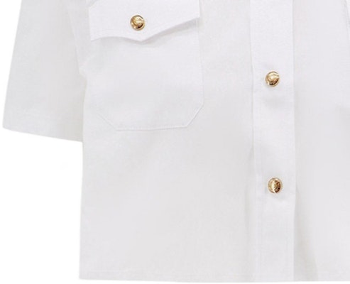 (W) MIU MIU FW23 Baju Pendek Putih Lengan Pendek dengan Cetakan Logo. MK1829-10RG-F0009-S-OOO Sizing (W) MIU MIU FW23 Baju Pendek Putih Lengan Pendek dengan Cetakan Logo. MK1829-10RG-F0009-S-OOO