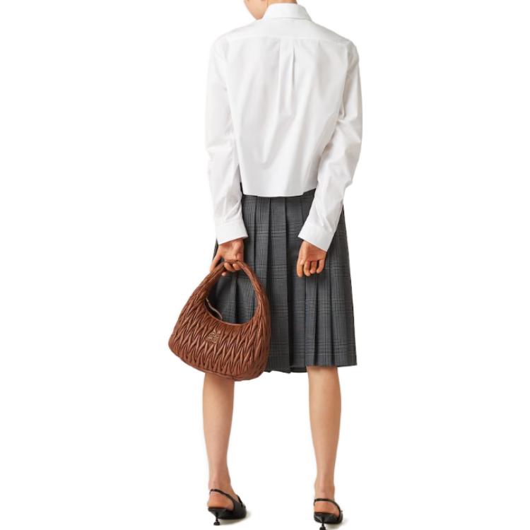 (Women) MIU MIU FW23  White Letter Print Long Sleeve Button-Up Shirt. MK1791-10RG-F0009 圖 4