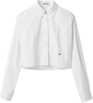 (W) MIU MIU FW23 Baju Putih Lengan Panjang Kasual Berkancing. MK1816-10RG-F0009-S-000 Buy (W) MIU MIU FW23 Baju Putih Lengan Panjang Kasual Berkancing. MK1816-10RG-F0009-S-000