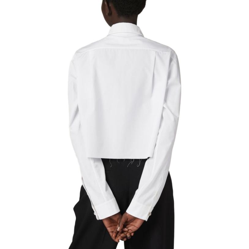 Shop (W) MIU MIU FW23 Baju Putih Lengan Panjang Kasual Berkancing. MK1816-10RG-F0009-S-000