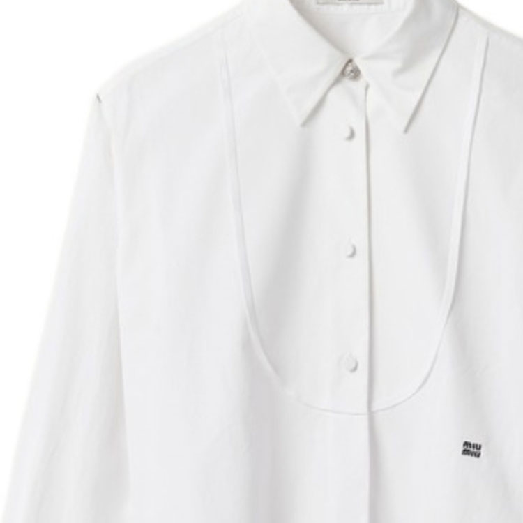 Details for (W) MIU MIU FW23 Baju Putih Lengan Panjang Kasual Berkancing. MK1816-10RG-F0009-S-000
