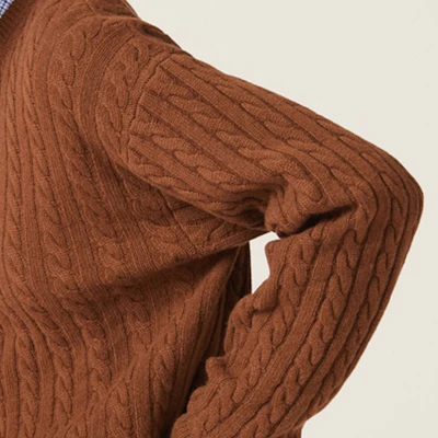 (W) MIU MIU 2023秋冬棕色粗针织圆领毛衣. MML818-13KX-F0005-S-232 Purchase (W) MIU MIU 2023秋冬棕色粗针织圆领毛衣. MML818-13KX-F0005-S-232