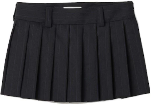 (Women) MIU MIU FW23 Embroidered Logo Pleated Striped Casual Skirt Women. MG1875-13SH-F0002 Order (Women) MIU MIU FW23 Embroidered Logo Pleated Striped Casual Skirt Women. MG1875-13SH-F0002